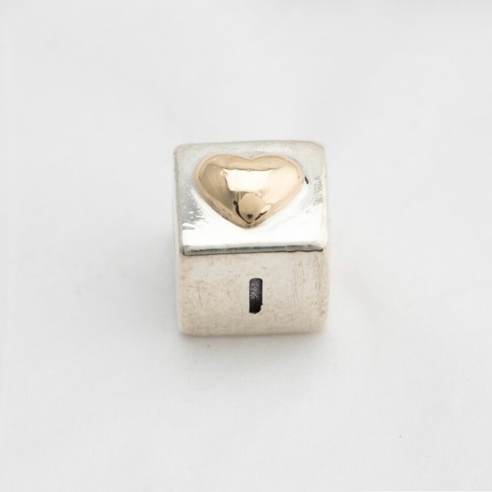 Pandora retired “I Love You” 14k gold heart charm